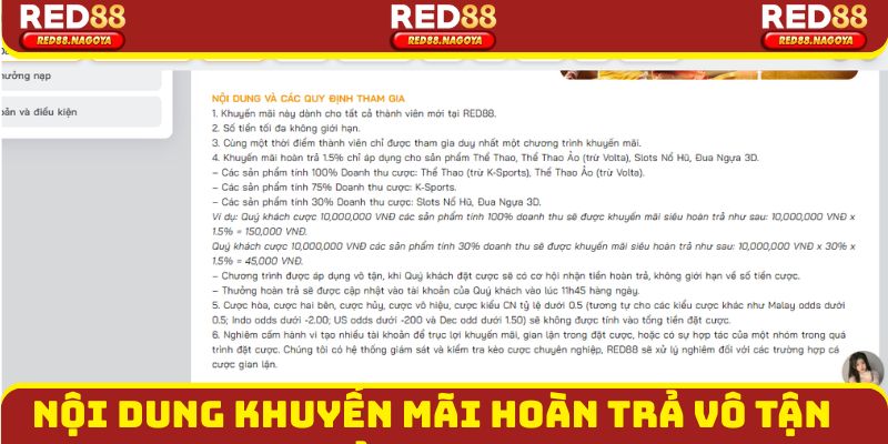 RED88 khuyến mãi hoàn trả vô tận